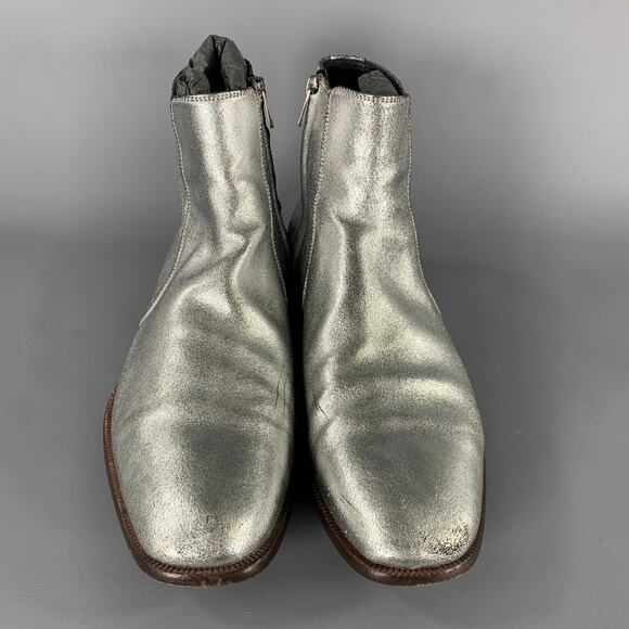 TOM FORD Size 7 Silver Metallic Leather Boots main image 6